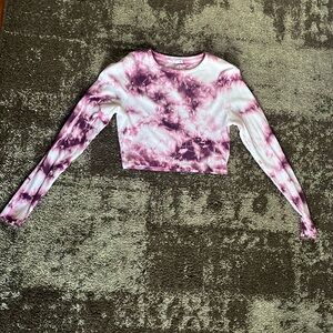 Pink and purple tie dye crop top
